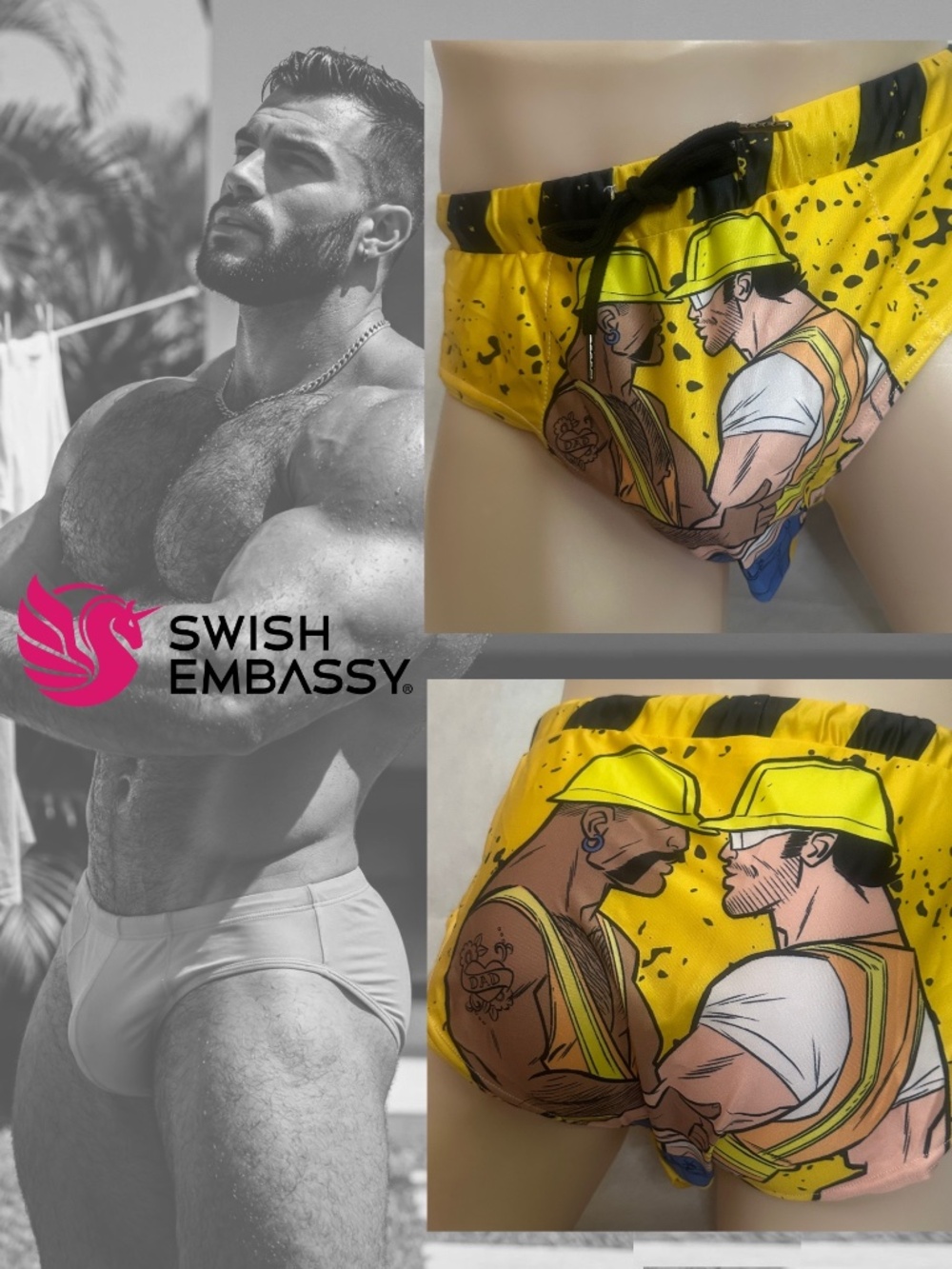 Swish Embassy Swimsuit XL runs small 36-42" waist RARE sold out style